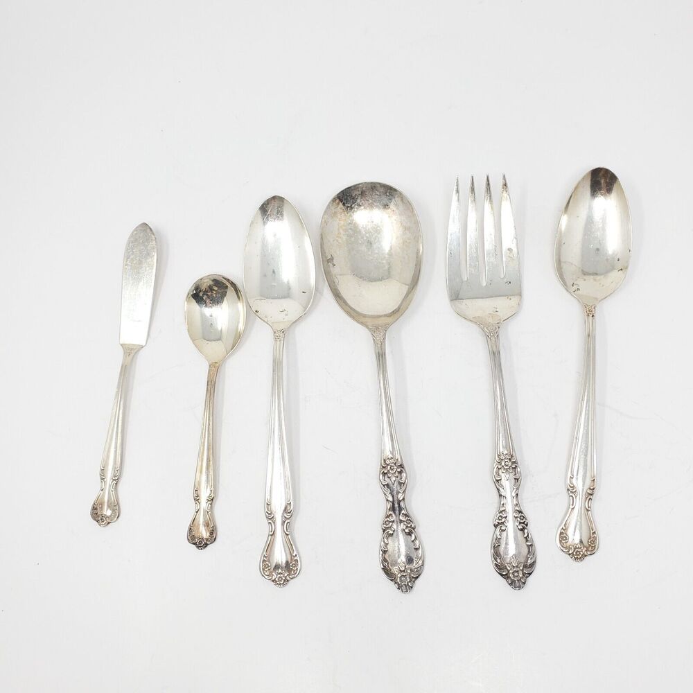 Rogers Bros IS Reinforced Plate Daybreak Elegant Lady Serving Lot of 6 Items